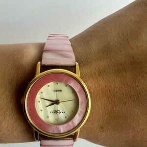 Vintage L.A. Express Pink Mother Of Pearl Quartz Watch, New Battery